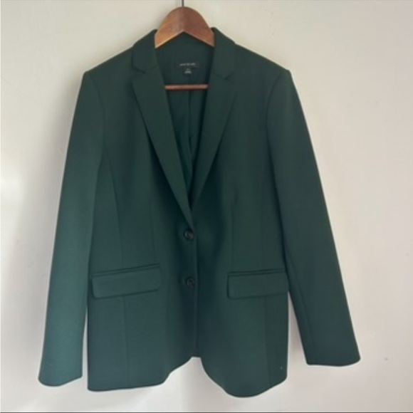 Ann Taylor Forest Green Two-Button Blazer - Size 12 - Picture 3 of 9